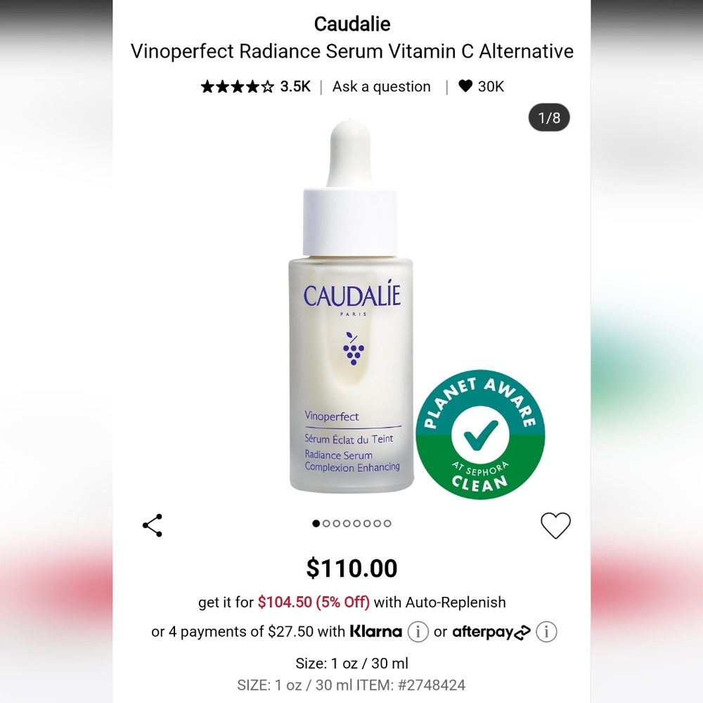 2/$30✨️Caudalie Vinoperfect MINI✨️ - Picture 3 of 3